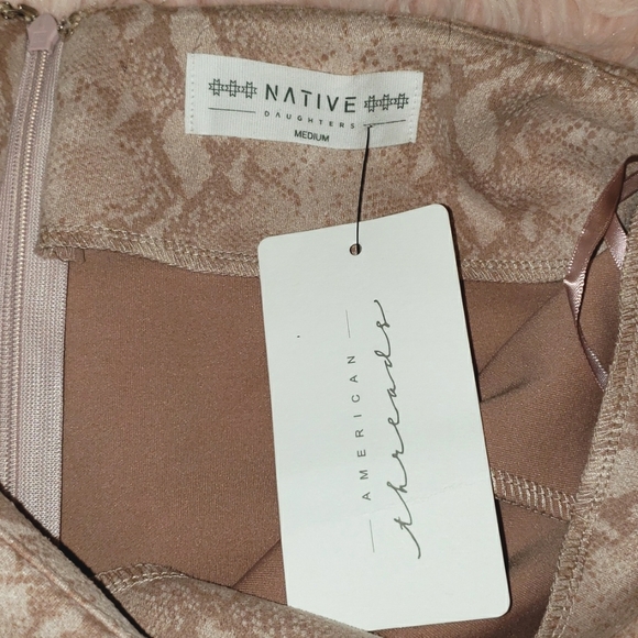 NEW! Native Daughters pink and tan faux snakeskin skirt - Picture 4 of 7